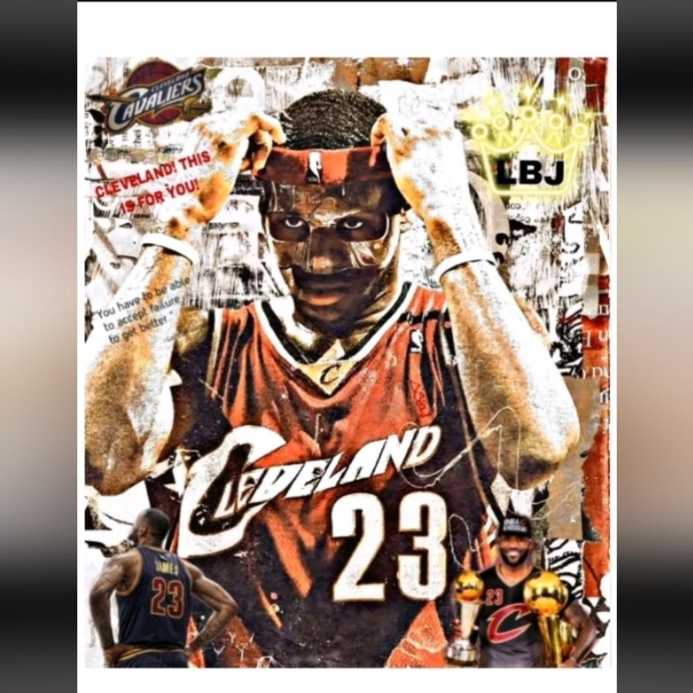 NEW!💯 LEBRON JAMES CAVS & LAKERS SELF CREATED 8.5x11 ULTRA GLOSSY POSTER SET!🤩